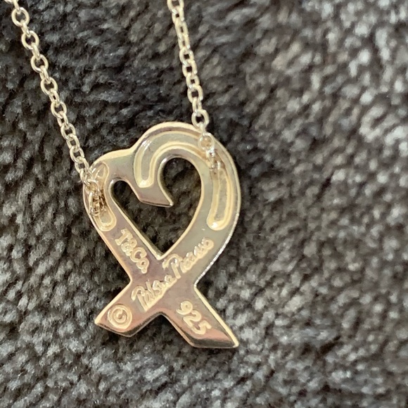 Tiffany & Co. Loving Heart Sterling Silver Necklace with Diamond - Picture 4 of 5
